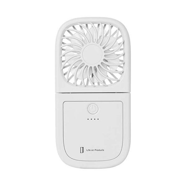 ハンディファン ハンズフリー5wayスリムファン リリーホワイト Life on Products LCAF007-LW 卓上 スマホスタンド モバイルバッテリー ネックストラップ付属