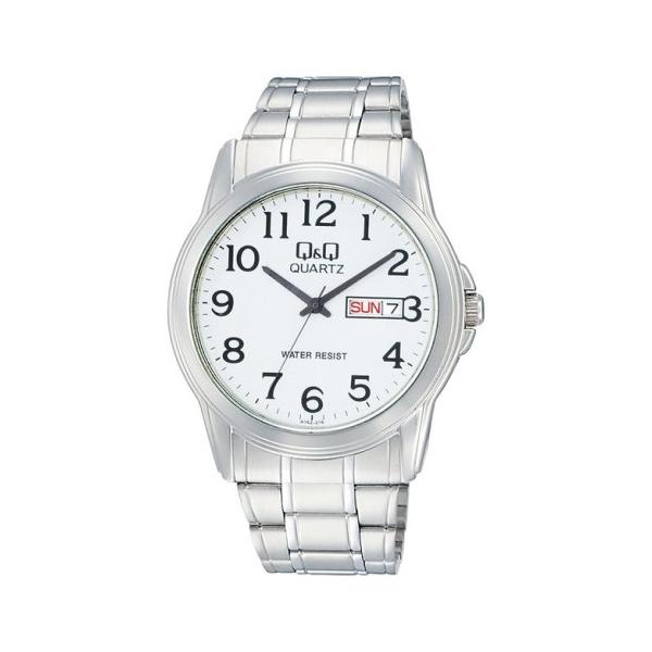 メーカー：シチズンJAN：4966006057218型番：A142-214■商品説明■●白い文字盤に視認性の良いアラビア数字を組み合わせた腕時計。曜日と日付が確認できる文字盤を採用し機能性の高さもポイント。●ベルト部分は汗や水に強く、簡単に...