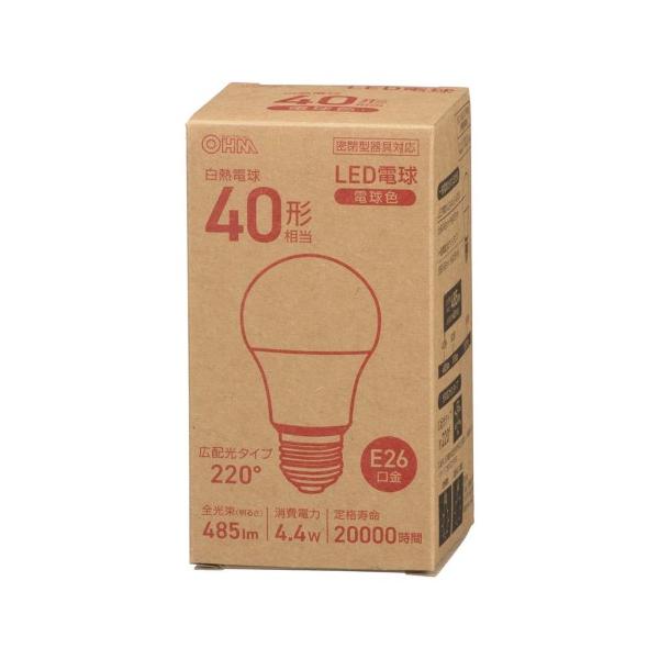 LED電球 E26 40形相当 電球色 オーム LDA4L-G AG56