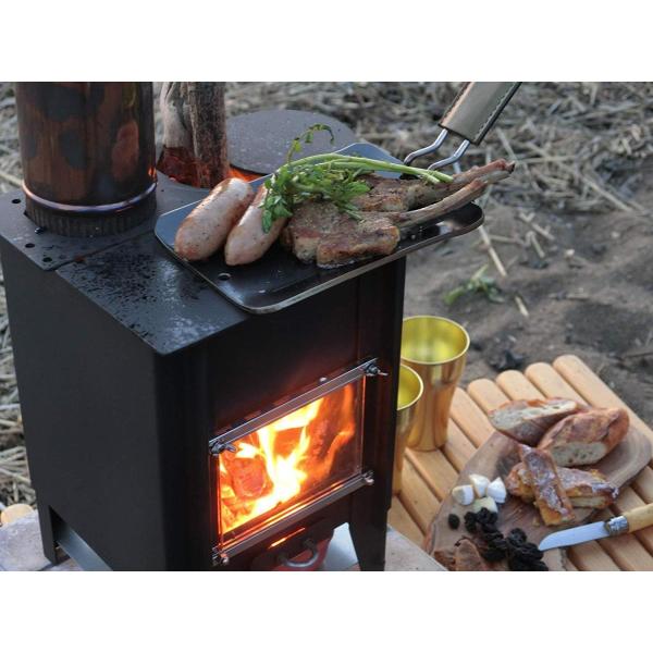 テーブル暖炉 こばこ ロケットストーブ F90mm煙突付き F90mm煙突付き ミニ薪ストーブ こばこ 小窓で炎を眺めながら直火クッキングが卓上で楽しめる Bt