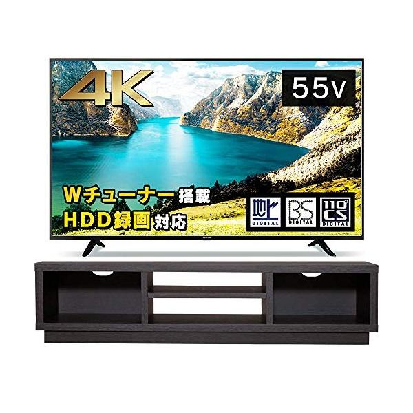 55型テレビ テレビ台セット アイリスオーヤマ 4k対応 液晶 55インチ テレビ 液晶 55インチ 55ub10p ブラックオーク テレビ Bt