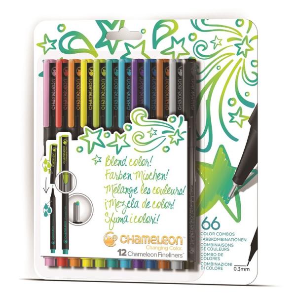 水性ペン 0.3mm カメレオンブレンドライター ブライト 12色
