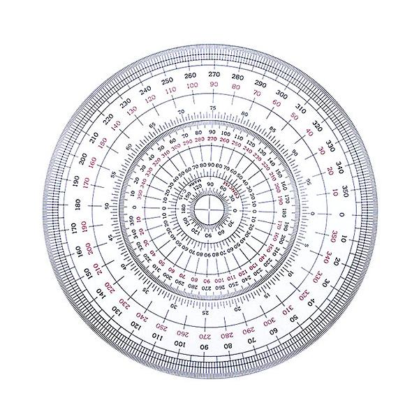 コンサイス 全円分度器 360度 直径25cm C-25