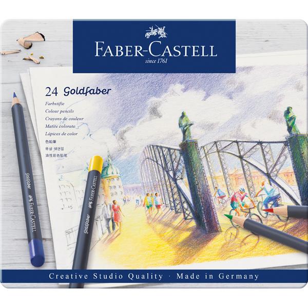 ファーバーカステル 色鉛筆セット ゴールドファーバー 24色 缶入 FABER