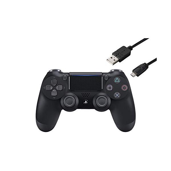 純正品 ワイヤレスコントローラー (DUALSHOCK 4) ジェット・ブラック (CUH-ZCT2J) CYBER PS4用コントローラー充電ケーブル3m :wss-283sz8qelB87:B1KF 通販 ソニー/ワイヤレスコントローラー(DUALSHOCK4) ジェット・ブラック (CUH−ZCT1J)<br>周辺機器(メーカー純正)ソフト/その他・ゲーム