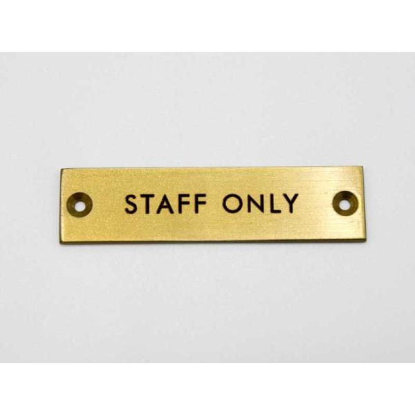 アイアン サインプレート STAFF ONLY スタッフオンリー ゴールド 金