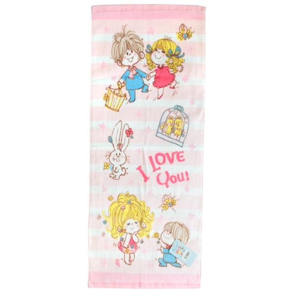 水森亜土 フェイスタオル デート ピンクボーダー Fl キャラクター 子供用 林 タオル ネコポス可 Babu 通販 Yahoo ショッピング