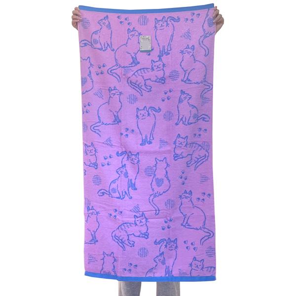 ■メーカー：林株式会社■商品名：カインド バスタオル キャット BN448700■サイズ：約 60 × 120 cm■素　材：綿100％■仕　様：21/1先染めジャガード■生　産：中国■カラー：　(モニターの発色の具合によって、実際の商品と...
