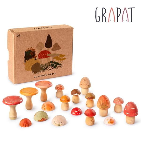 グラパット マッシュルームグローブ Mushroom Grove GRAPAT 26-284 木製きのこ 木のキノコ 木の積木 正規輸入品【※北海道・沖縄及び離島は発送不可】