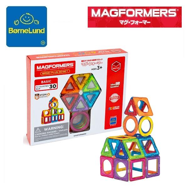 ・商品名　　　：マグ・フォーマー ベーシックプラスセット（30ピース）・JANコード　 ：4541356058353・品番　　　　：MF715015・対象年齢　　：3歳頃から・箱サイズ　　：24×28.5×5cm・製品サイズ　：（三角形）1...