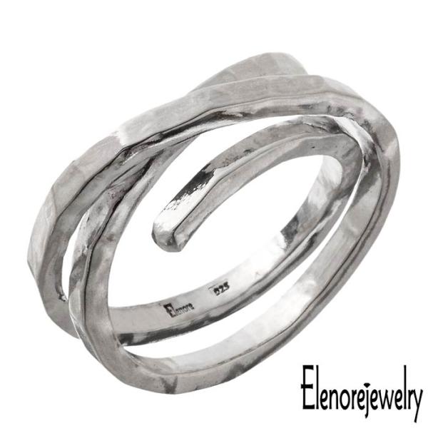 29日までポイント5倍 エレノアジュエリー Elenore Jewelry シルバーリング 指輪 3重巻き 平打ち レディース 9号 11号 13号 15号