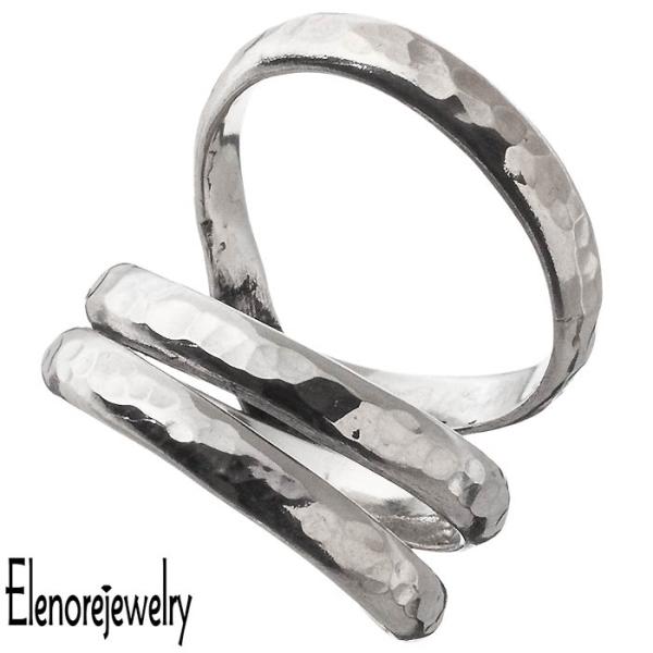 29日までポイント5倍 エレノアジュエリー Elenore Jewelry シルバーリング 指輪 ３重巻き メビウス 甲丸 槌目 レディース