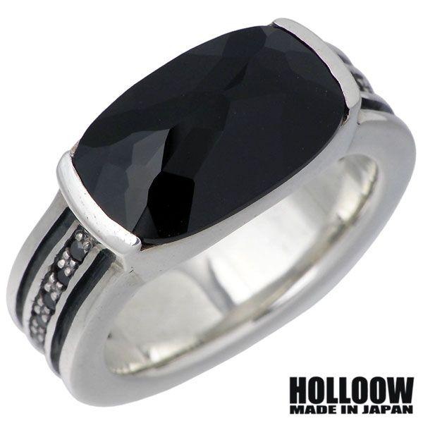 HOLLOOW シルバーリング HOLLOOW 30日までポイント5倍 ホロウ オニキスライン シルバー