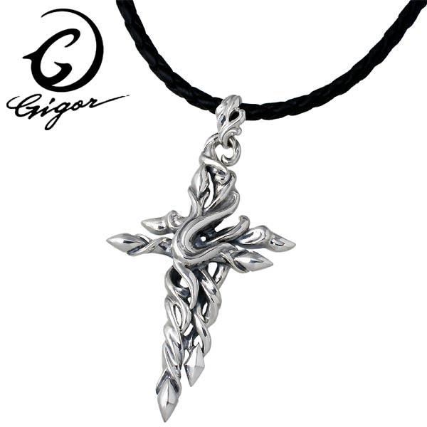 gigor クレストパスペンダント レザー GIGOR ジゴロウ クレストパス シルバーネックレス レザー メンズ