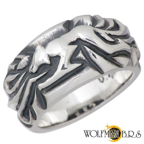 ウルフマンブラザーズ Wolfman B.R.S ウルフオーバーレイリング 楽天市場】ウルフマンB.R.S WOLFMAN B.R.S ダブル ヘッド シルバー