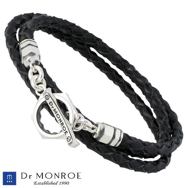 Dr MONROE ドクター モンロー レザーブレスレット ブラック Dr MONROE 12日までポイント5倍 ドクターモンロー レザー