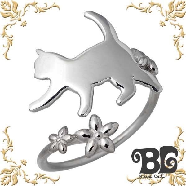 ブルーキャット Blue Cat シルバー猫 リング ネコ 指輪9〜15号 : Baby