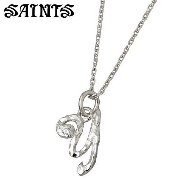 セインツ SAINTS イニシャル シルバーネックレス Y メンズ CZ
