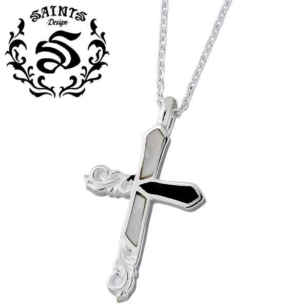 セインツ SAINTS アラベスク クロス シルバー ネックレス シェル 