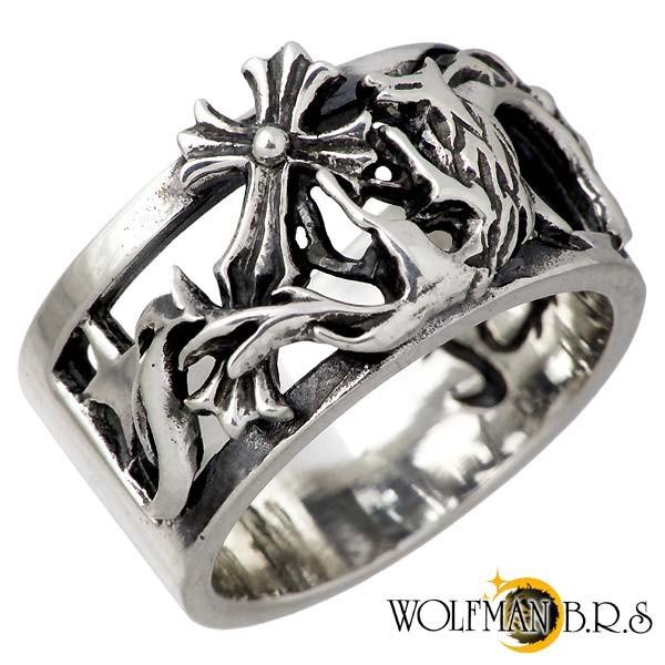 ウルフマンブラザーズ Wolfman B.R.S ウルフオーバーレイリング WOLFMAN B.R.S (ウルフマンB.R.S) ウルフ オーバーレイ シルバー