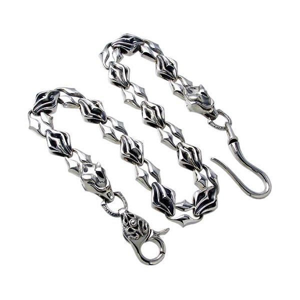 ウルフマンB.R.Sウォーウルフ（流狼毛）ウォレットチェーン 約55cm WOLFMAN B．R．Sウォレットチェーン