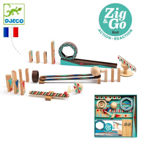 ドミノセット DJECO ジェコ ジグアンドゴー 28ピース 7歳 8歳 小学生 ドミノ倒し ドミノ zig&amp;go 知育玩具 誕生日プレゼント ジグ&amp;ゴー
