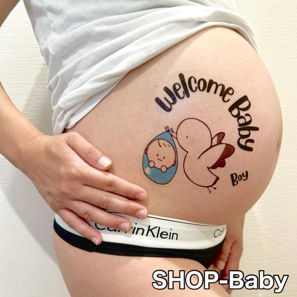 マタニティペイントシールA5サイズ水で簡単に貼れていつでもマタニティフォトが撮影できますトツキトウカの間の思い出になればと思います普通郵便(ポスト投函)での発送になり配達は土日祝日お休みになります詳しくはベビーのホームページの方に書いていま...