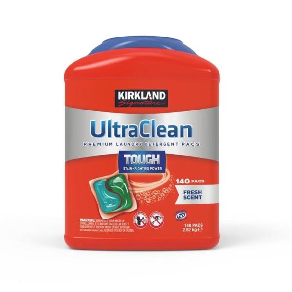 カークランド 洗濯洗剤 Ultra Clean TOUGH ウルトラパック 140粒 ジェルボール 洗濯用洗剤 大容量 カプセル 洗剤 フレッシュ香り ドラム式対応 コストコ