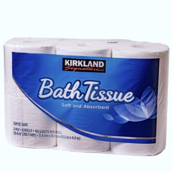 【すぐ届く小分けパック】カークランド バスティッシュ 6ロール トイレットペーパー　試し買い ばら売り ふんわり柔らか 厚手 ダブル 2枚重ね 国内生産 コストコ