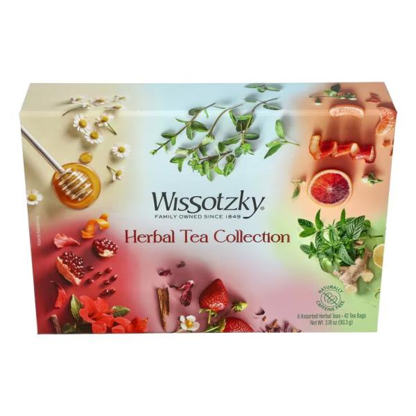 WISSOTZKY ハーブティー カジュアルギフトボックス 6種×7バッグ 42個入り カフェインフリー 個包装 ティーバッグ 紅茶 ギフト プレゼント コストコ