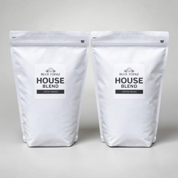 【2個セット】おかわりしたくなるコーヒー BLUE TOPAZ HOUSE BLEND コーヒー豆 500g ブルートパーズ ハウスブレンド 自然栽培 ティピカAA 無農薬 コストコ
