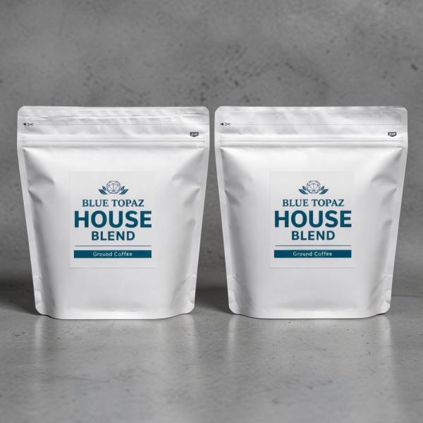 【2個セット】おかわりしたくなるコーヒー BLUE TOPAZ HOUSE BLEND コーヒー 粉 250g ブルートパーズ ハウスブレンド 自然栽培 ティピカAA 無農薬 コストコ