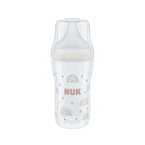 NUK ヌーク パーフェクトマッチ ほ乳びん 260ml プラスチック製 適温目盛り付き 哺乳瓶 3カ月から M丸穴ニップル付き 広口 ドイツ製 出産準備 授乳 ベビー