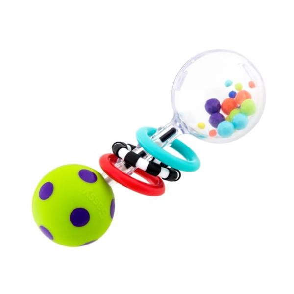 Sassy ダンベルラトル ベビー おもちゃ ラトル ガラガラ 知育玩具 赤ちゃん 新生児 0歳 3ヶ月 握りやすい 音が鳴る 出産祝い ギフト サッシー