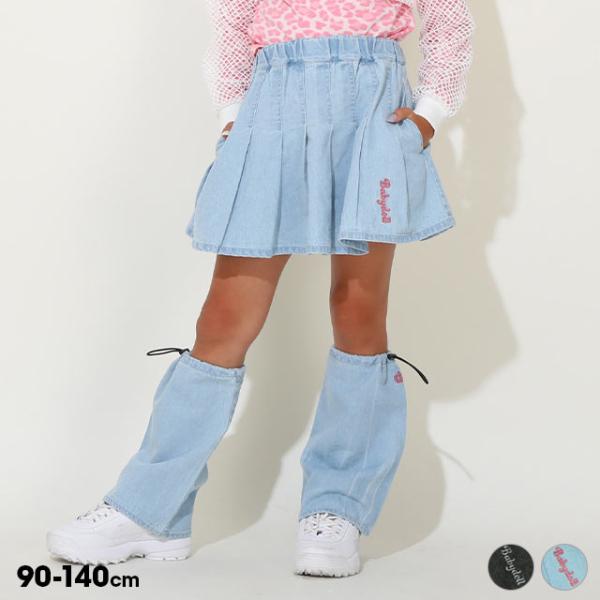 トレンドのY2Kコーデにおすすめのデニムプリーツスカート♪同素材のレッグカバーがついて、ワンランク上のおしゃれ上級者に★インナーパンツ付きで、スクールコーデやアクティブシーンにも安心◎ダンスやイベントなど特別な日の衣装としてもぴったり♪ベビ...