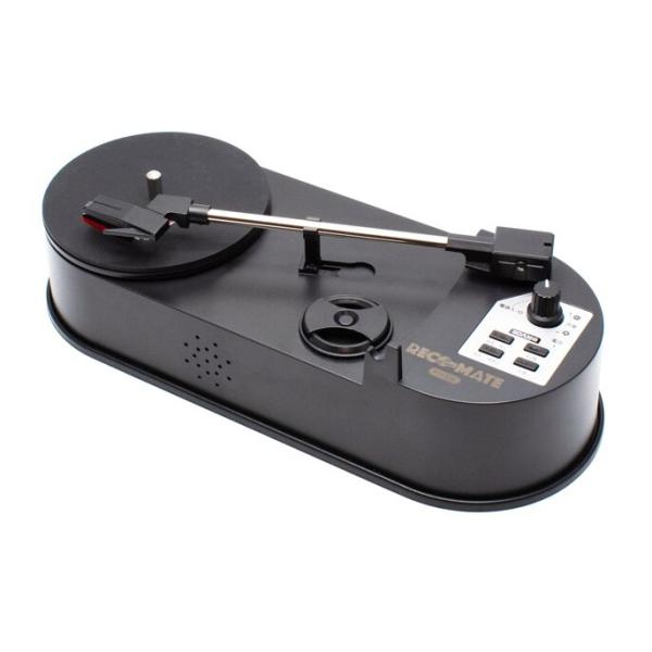 クマザキエイム レコードプレーヤー USB給電 乾電池 録音 MP3変換 RECO-MATE ブラック PTT-03K