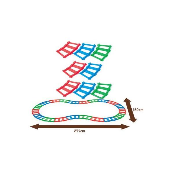 【メーカー】WORLD ワールド 野中製作所【対象年齢】2歳〜5歳(体重20kgまで)【商品サイズ】277×150cmのヒョウタンの形【機能・特徴】曲線レール 8本（赤3本青3本緑2本）のセット