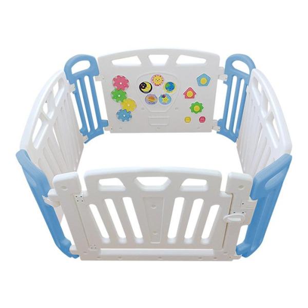 【メーカー】JTC ジェーティーシー【対象年齢】生後5か月〜3歳頃まで【商品サイズ】H59×W110×D110cm【主材質】ポリエチレン、ポリプロピレン【機能・特徴】扉付きで出入りラクラクセーフティロック付き組立簡単なジョイント子供部屋に合...