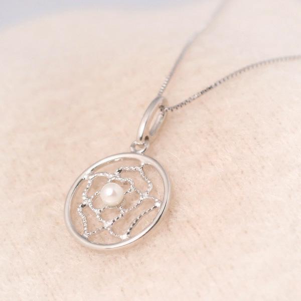 ベビーパールネックレス フラワー K10PG/WG（ピンクゴールド/ホワイト