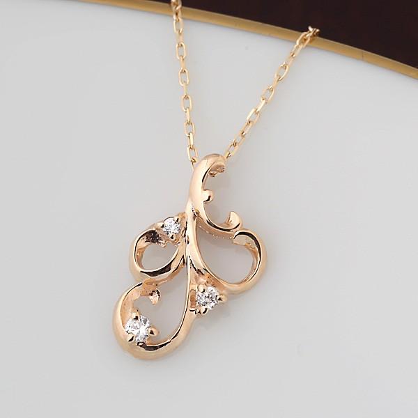 10金、18金蔦モチーフ ダイヤモンド ネックレス ペンダント