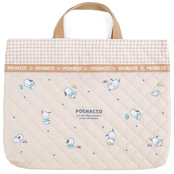 【メール便利用！送料込み】サンリオ ポチャッコ フック対応ループ付キルティングレッスンバッグ(手提げバッグ)(A1661)(配送区分B)