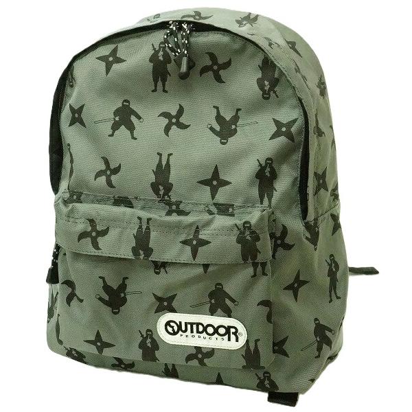 【メール便利用！送料込み】OUTDOORアウトドアプロダクツ子供用リュックサック 忍者柄(容量約13L)12439289-54GRAY(配送区分C)