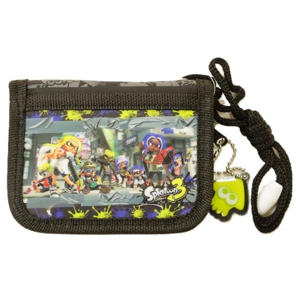 【メール便利用！送料込み】サンアート ネックコード付きRFウォレット スプラトゥーン3 ブラックSPT-1213(配送区分B)