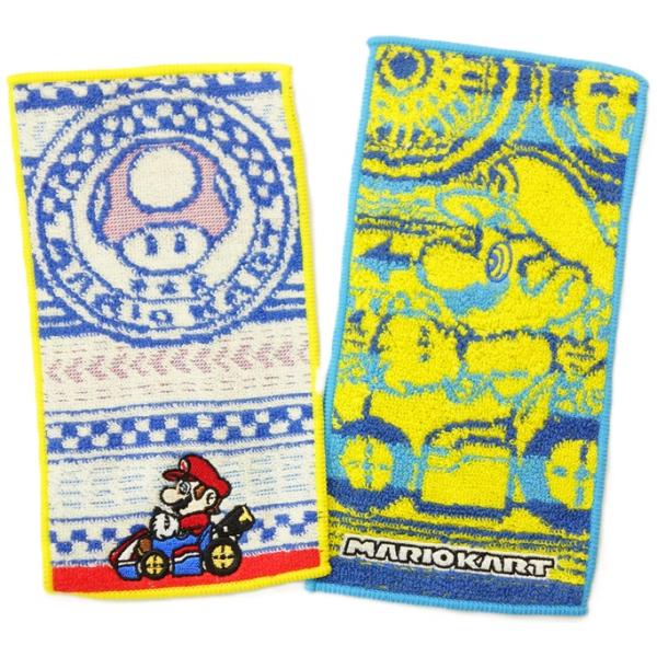 丸眞 制菌加工ポケットタオル2枚組 マリオカート スピードスタート柄