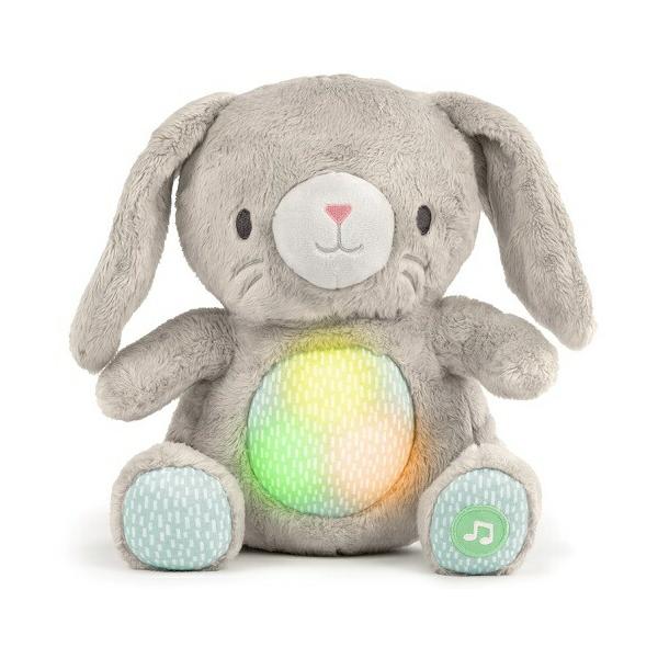 ■ねんねのお供に。■足の裏を押すと心音、音楽、　バイブレーションが鳴り、　ぬいぐるみのお腹部分に内蔵されたライトが　パステル調に優しく点滅します。■面ファスナー内のスイッチを入れます。　音量調整は二段階（小・大）です。■「音符」にスイッチを...