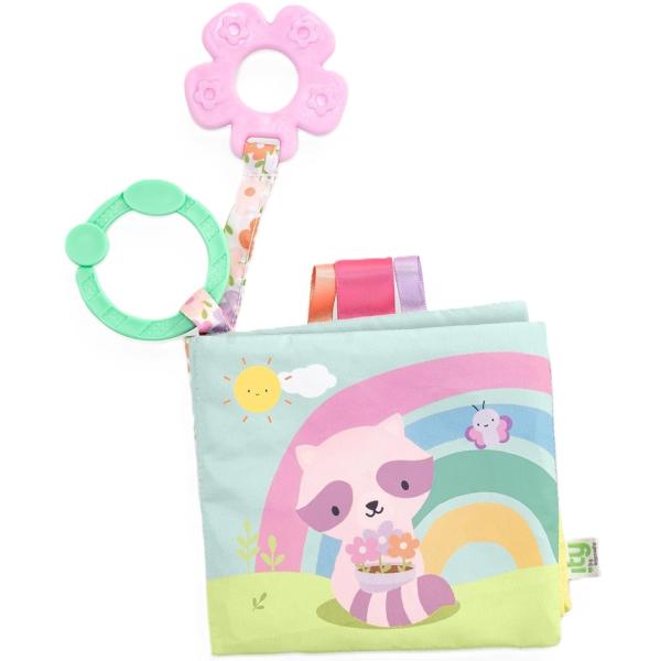 ★歯固めやリボンのついた布製絵本★絵本部分を握るとカシャカシャ音がします★リングを使ってベビーカーやベビーシートの、　バーなどへ取り付け可能です※リング内径は約4cm★安全基準/CE、ASTMF963、食品衛生法★ご使用前及び汚れた場合には...