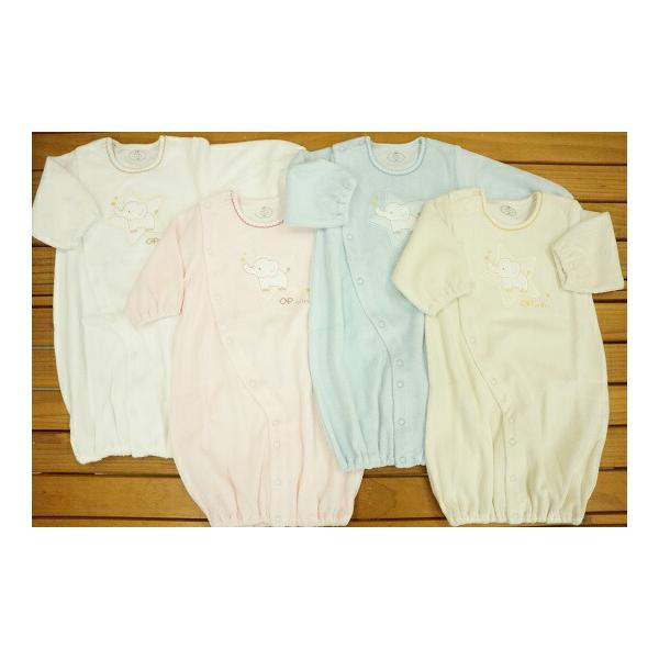 ★出産準備用品としてお買い求めください。★ドレスオールはおむつ替えが頻繁な新生児期は筒型ドレスで、　動きが活発になってくる乳児期は股割れカバーオールで、　股スナップの付け替えで２ウエイに使えます。★お着替え楽々、スナップボタン前開き全開タイ...