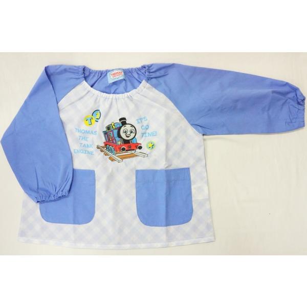 ★衿・袖口ゴム入りのスモック★お砂場着、お食事用、お散歩時の風よけになど★参考サイズ・100cm/胸囲49-55cm　着丈約43cm・110cm/胸囲53-59cm　着丈約46cm・120cm/胸囲57-63cm　着丈約50cm・130cm...