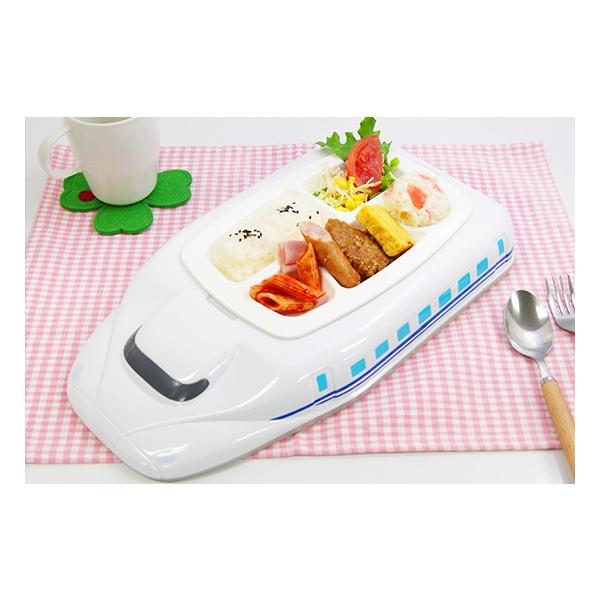 ★新幹線のランチプレート★楽しいランチタイムを演出します。　日常はもちろん！　お誕生日パーティやイベント日など　お子様も大喜び！たくさん食べよう〜！★本体の部分とご飯を乗せるトレーの部分を　分けることができるので、　洗うのも簡単なランチプレ...