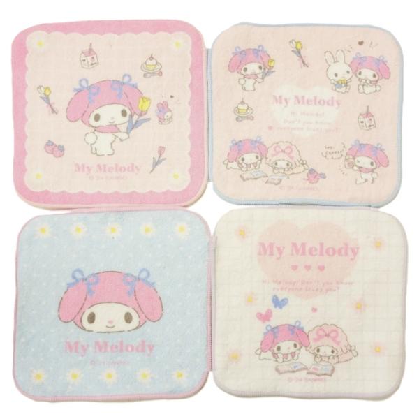 他サイト： サンリオ 抗菌防臭加工ミニタオルハンカチ4枚組 マイメロディ(A1268)の商品画像